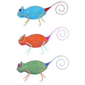 Chameleon, Asst (No Purple) 12''x3.25''x4.5