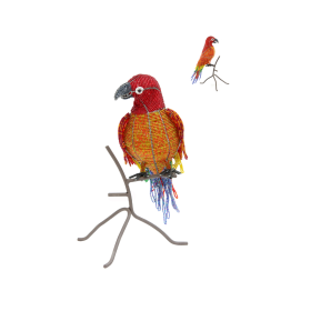 Parrot on Perch, Red 11''x4.5''x11.5