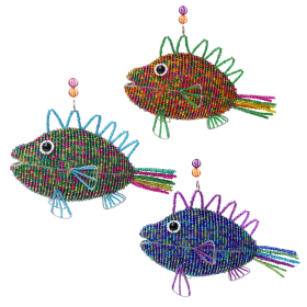Speckle Fish, Asst (3) 7''x1.5''x4''