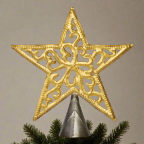 Gold Filigree Star Tree 8''x9.5''