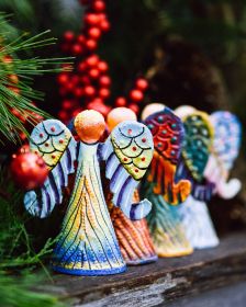 Mini Painted Angel-Set Of 4 3.5"x4"