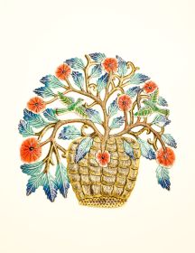Painted Basket of Flowers 23"x23"