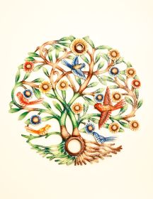 Painted Birds in 23''x23"