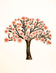 Painted Cherry Blossom 23"x23"