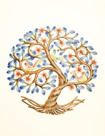 Painted Singing Birds in Tree 23"x23"