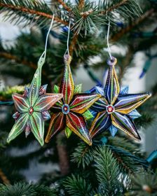 Painted Star Ornaments (3) 4"x4"