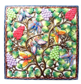 Painted Butterflies & Berries 32''x32''