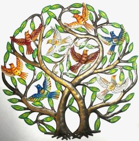 Painted Flock in the Tree 23"x23"