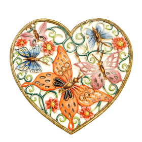 Painted Butterfly Heart 23"x23"