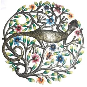 Painted Lizard in the Garden 23"x23"