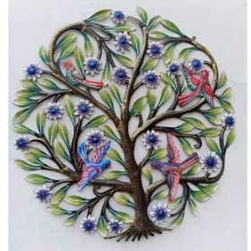 Painted Birds in Tree 23'' x 23''