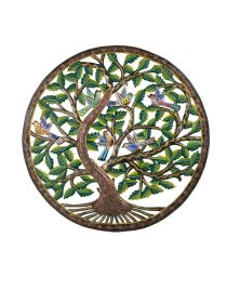 Painted Bird Tree of Life 23"x23"