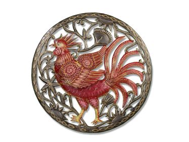 Red Rooster Round 3-D 23"x23"