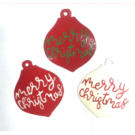 Merry Christmas Ornament(3) 3''x3.5''