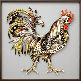 Vivid Rooster 10.5''x10.5''