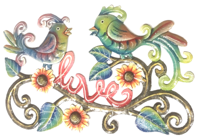 Painted Love Birds 11''x 7''