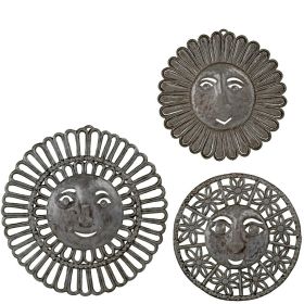 Floral Sunfaces Set of 3 12''x12''