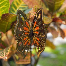 Orange Butterfly Stake 4"x6"
