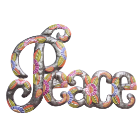Painted Floral PEACE 19"x14"