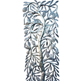 Tall Tree with Birds 34''x14''