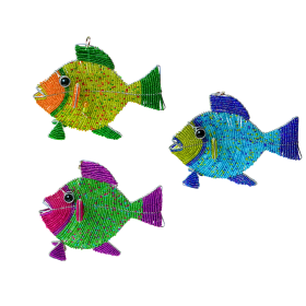 Wavy Fish,  Asst (3) 7''x3''x6''