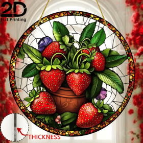 CIFbuy 8x8 Inch Strawberry Acrylic Sun Catcher Wall Decor Hanging Window Art Farmhouse Home Gift (TikTok, temu pick-up service)