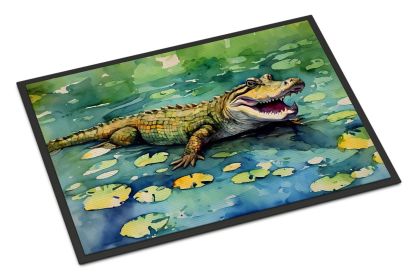 NEW Alligator Doormat Front Door Mat Indoor Outdoor Rugs for Entryway, Non Slip Washable Low Pile, 18H X 27W