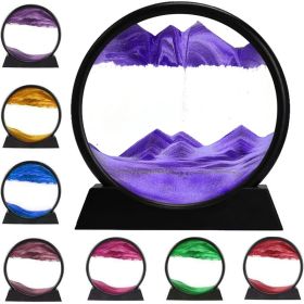 3D Dynamic Sand Art Liquid Motion, Moving Sand Art Picture Round Glass 3D Deep Sea Sandscape In Motion Display Flowing Sand Painting Relaxing Des (Option: Red)