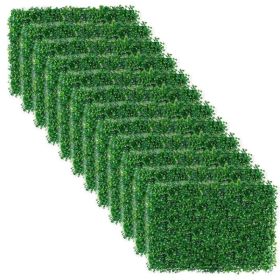 12Pcs Artificial Boxwood Topiary Hedge Plant Grass Backdrop Fence Privacy Screen Grass Wall Decoration For Balcony Garden Fence (Option: Green)
