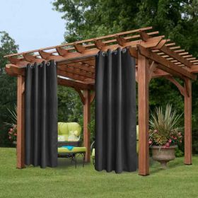 50 In. X 84 In. Indoor Outdoor Grommet Curtain 1 Panel - 3 Color Options Available (Option: Dark gray)