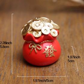 1pc Resin Wealth Tree Ornaments (2.68"Ã—2.17"1.97"); Treasure Basin; Home Decorations; Holiday Gifts (Style: C)