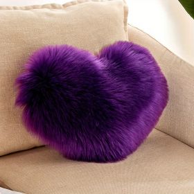 1pc Boho Love Heart Plush Throw Pillow - Fluffy Luxury Cushion for Couch, Sofa, Bed - Detachable and Machine Washable Home Decor (Color: purple, size: 40*50cm/15.7*19.7")