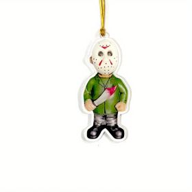 1pc Halloween Decor Horror Movie Character Sculpture Car Hanging Pendant Horror Decoration Funny Pendant Car Dwarf Pendant (Model: L)
