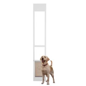 VEVOR Dog Door for Sliding Glass Door, 75 7/8"-80 11/16" Adjustable Height Doggy Door for Sliding Doors (size: Size L)