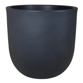 18in Mosswood Resin Planter, Matte Black (Pack: 14)