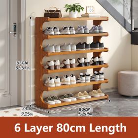 5/6-layer practical storage rack, shoe rack, space-saving design, multi-layer independent storage rack, wood grain finish, easy to assemble (size: 6th floor)