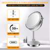 8-inch Makeup Mirror with Lights, Double Sided 1X/10X Magnifying Mirror, 3 Color Lighting Dimmable Vanity Mirror with 360Â° Swivel