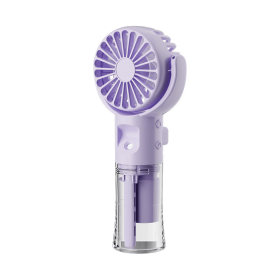 Portable Handheld Spray Fan 4-Speed Water Spray Mist Fan Summer Cooling Artifact USB Charging Summer Supplies Outdoor Mini Fan (Color: purple)