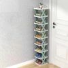 9Tier Narrow Entryway Shoe Rack Free Standing Vertical Shoe Organizer Plastic Shoes Storage Shelf Closet Hallway