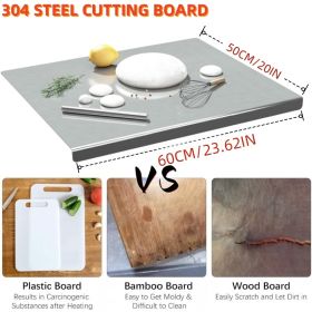 XXL 304 Stainless Steel Cutting Board  Anti-Slip & Mildew-Proof! No More Moldy Wooden Boards | Heavy-Duty & Food-Safe, Easy to Clean â€“ Chop Meat (size: 40CM*60CM)