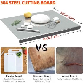 XXL 304 Stainless Steel Cutting Board  Anti-Slip & Mildew-Proof! No More Moldy Wooden Boards | Heavy-Duty & Food-Safe, Easy to Clean â€“ Chop Meat (size: 40CM*50CM)