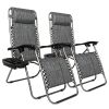 Set of 2 Zero Cravity Lounge Chairs,Outdoor Patio Folding Recliners for Pool Beach with Pillow and Cup Holder