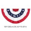 1pc Printed Stripes Stars USA Pleated Fan Bunting Half Banner Flag For July 4th Independence Day Decoration USA Pleated Fan Flag