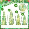 6 Pcs Mercury Glass Christmas Tree for Tabletop Light up Figurine Christmas Tree Mercury Cracked Glass Globe with Light for Xmas Decor Home Party Cent